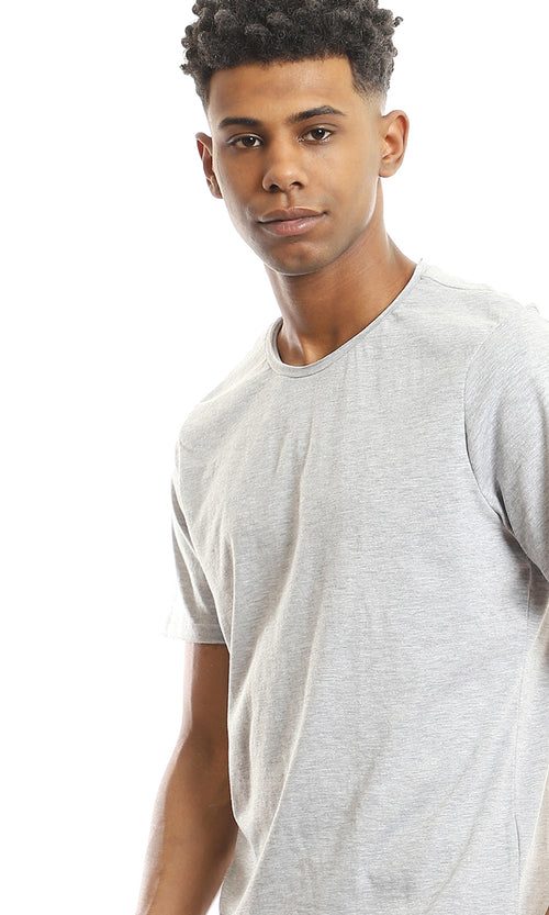 97697 Round Neck Cotton Heather Light Grey Tee