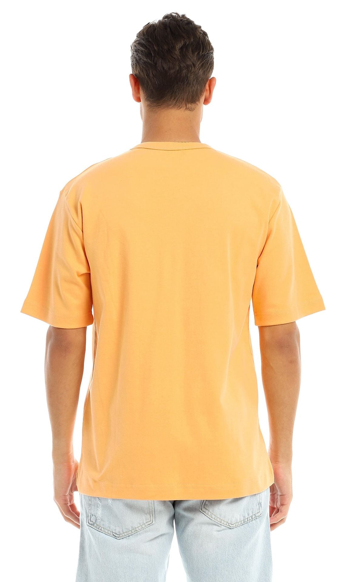 97710 Patched Pocket Short Sleeves Orange T-Shirt