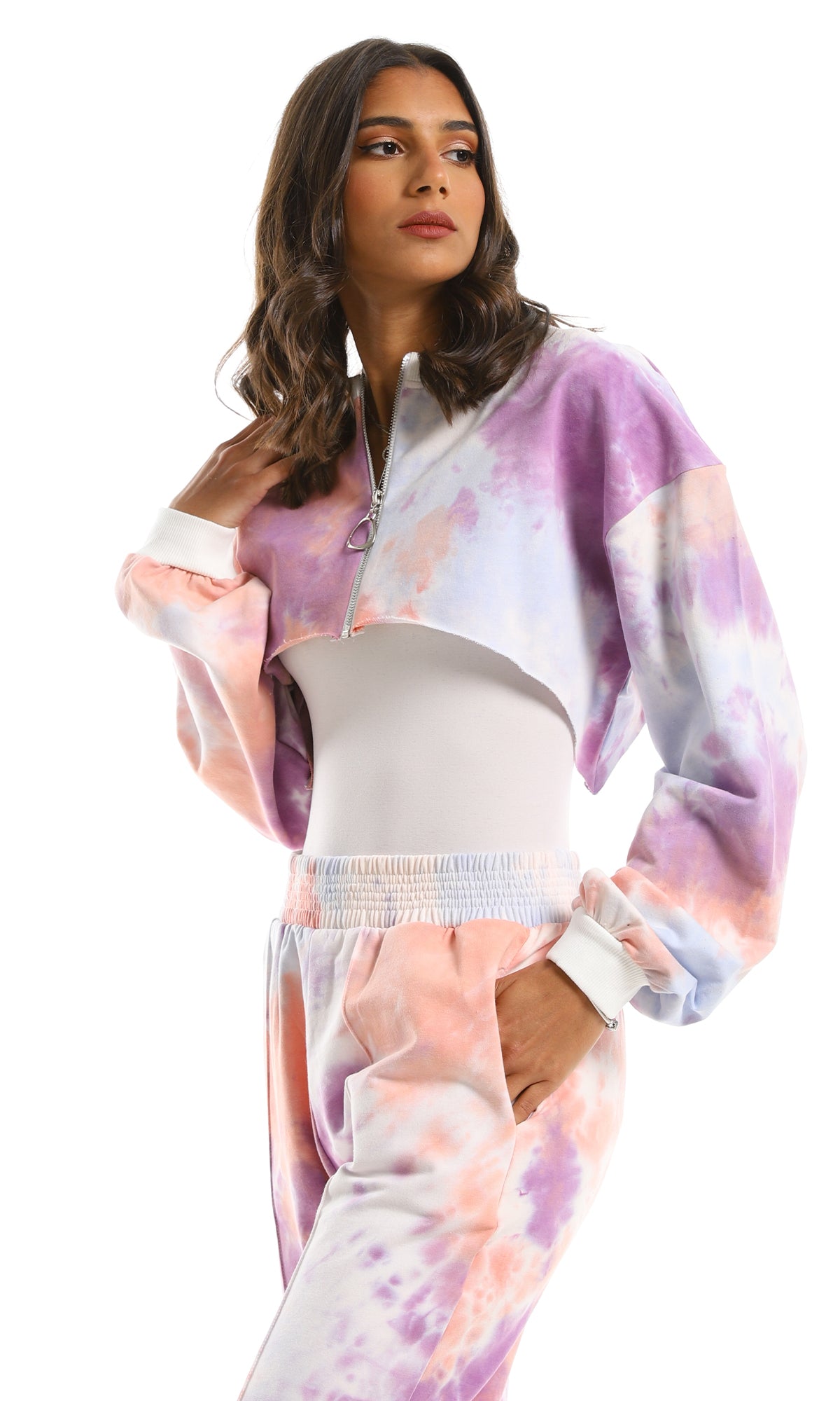 97725 Tie Dye Cropped Multicolour Sweatshirt