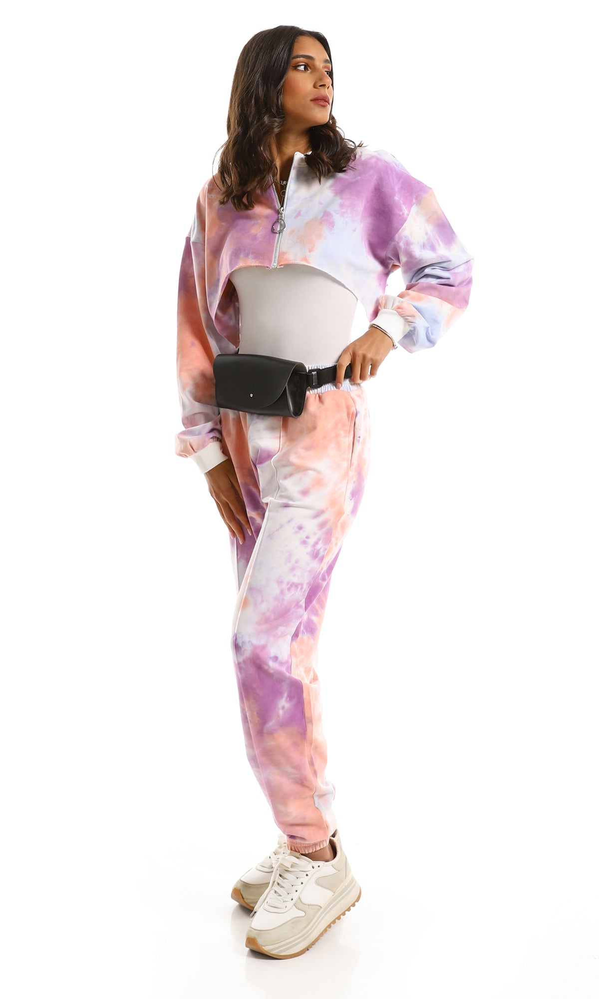 97725 Tie Dye Cropped Multicolour Sweatshirt