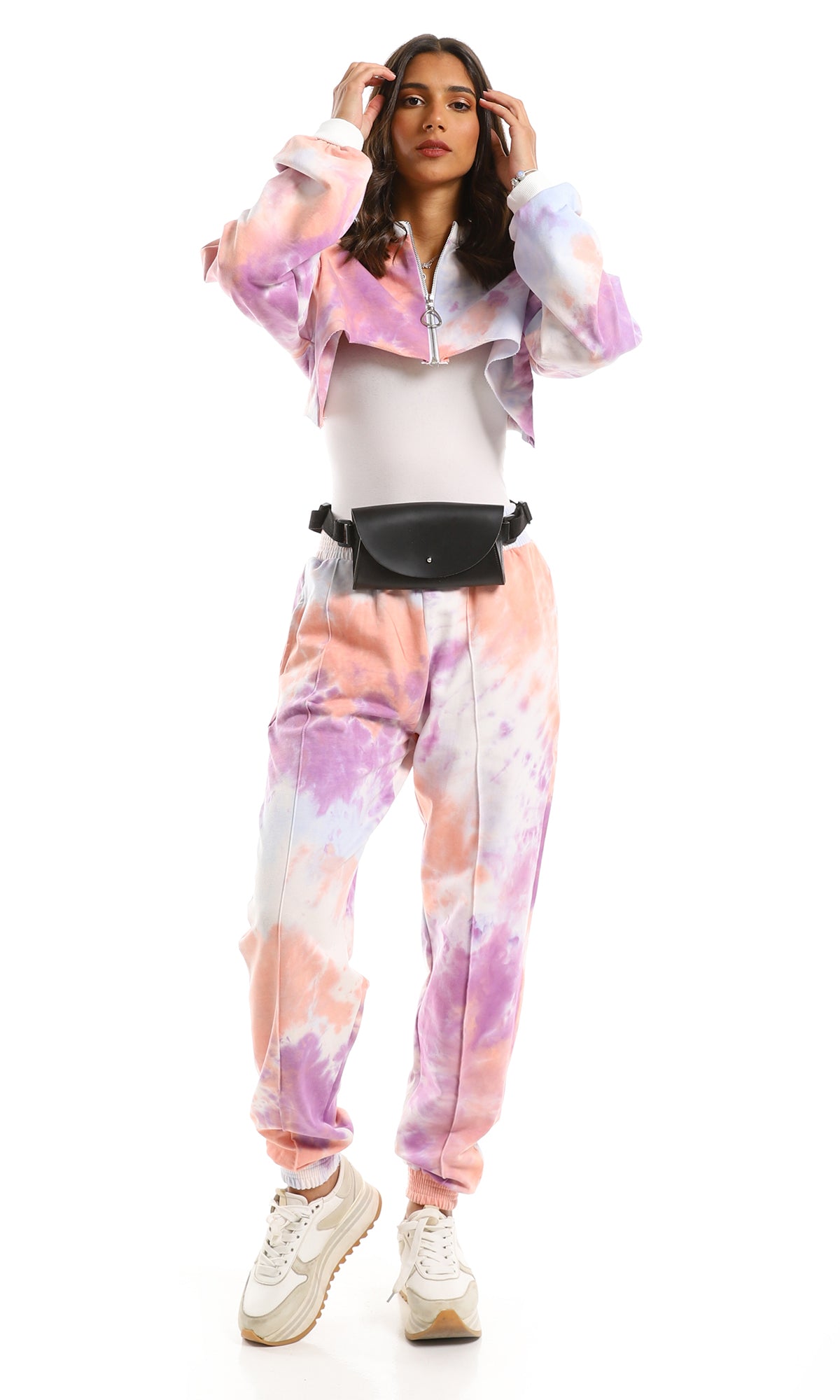 97725 Tie Dye Cropped Multicolour Sweatshirt