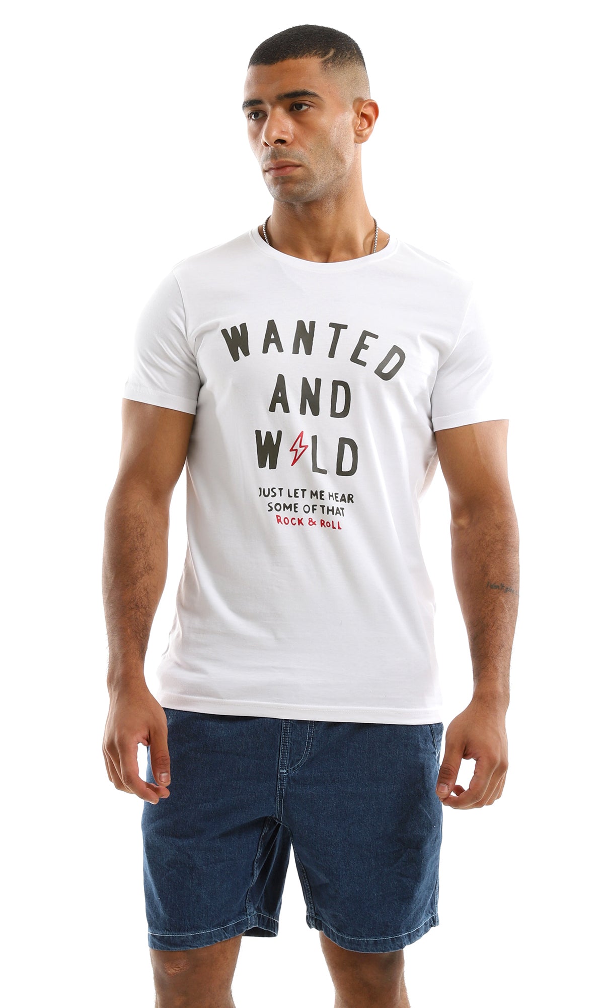97742 "Wanted & Wild" Printed White Tee