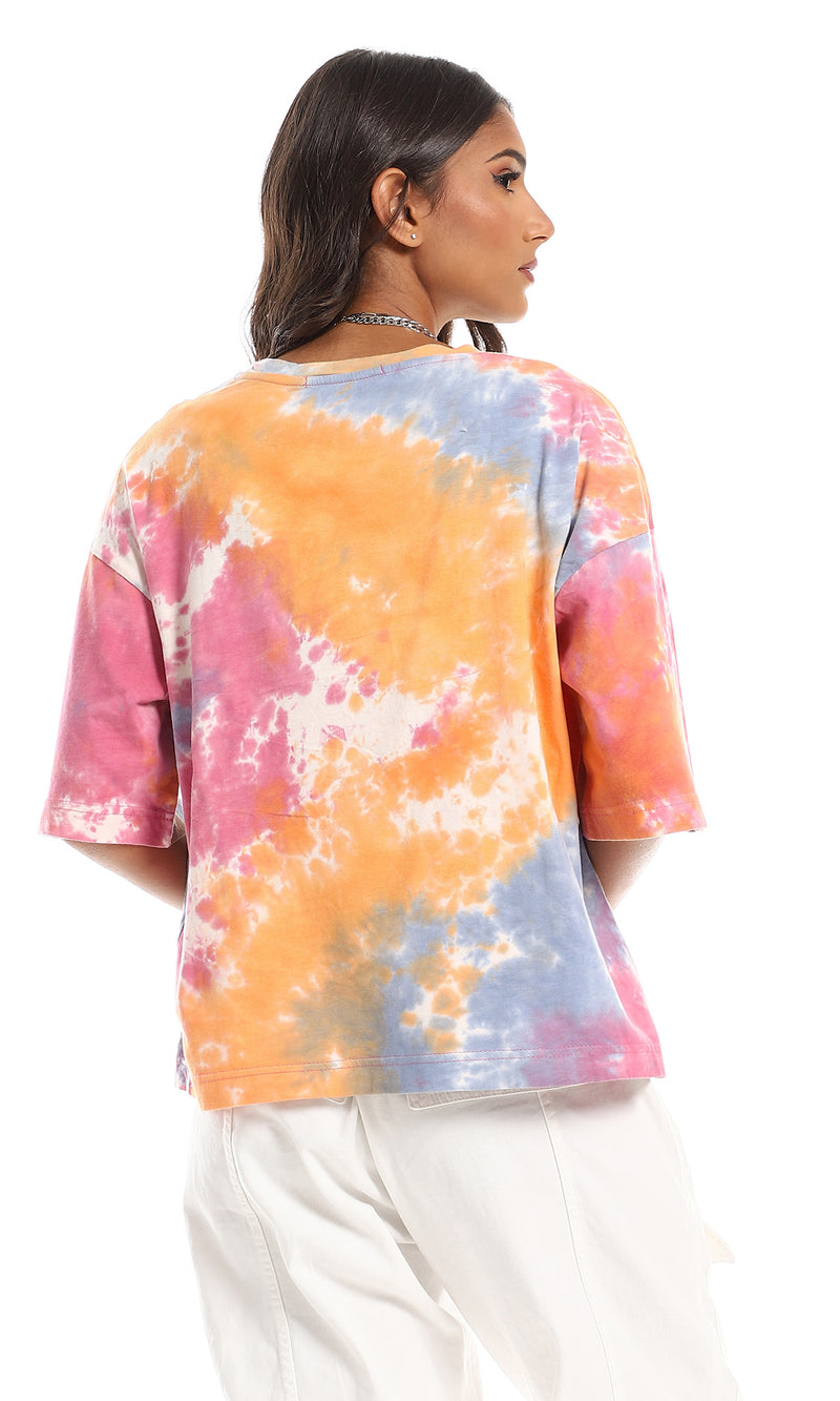 تي شيرت قطن مصبوغ بطباعة "Every Day Dream" - متعدد الألوان