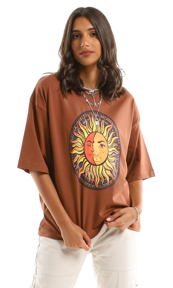 97766-sun-moon-chest-printed-relaxed-fit-tee-brown-women-short-sleeve-t-shirt