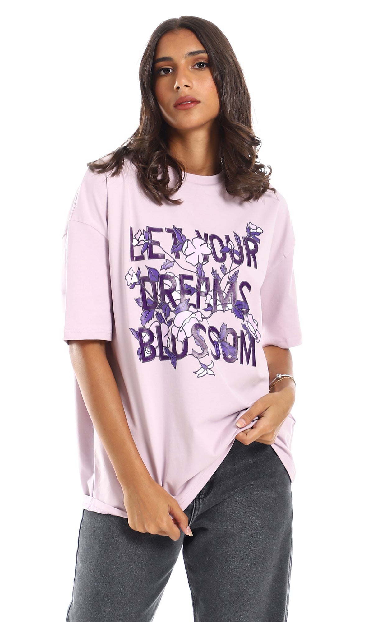 97767 Purple Shades "Let Your Dreams Blossom" Printed Tee