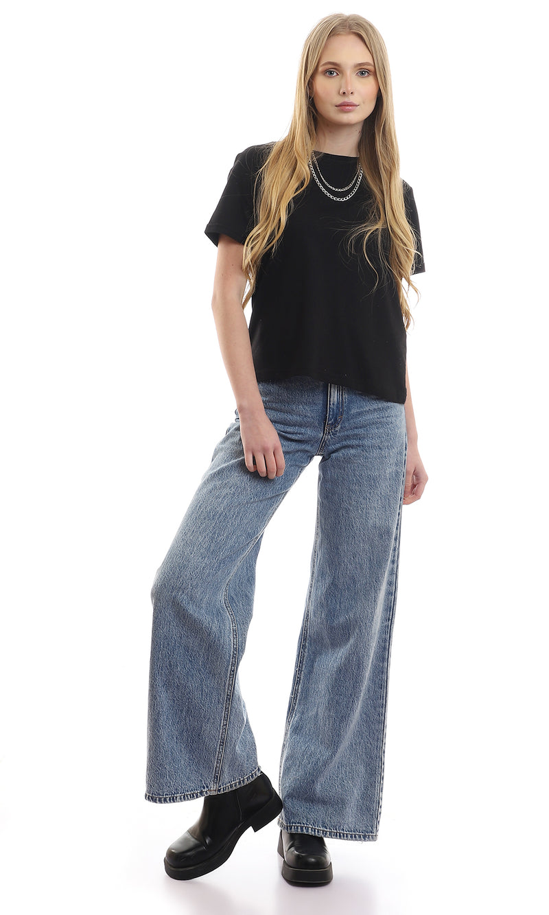 تي شيرت برقبة دائرية سادة