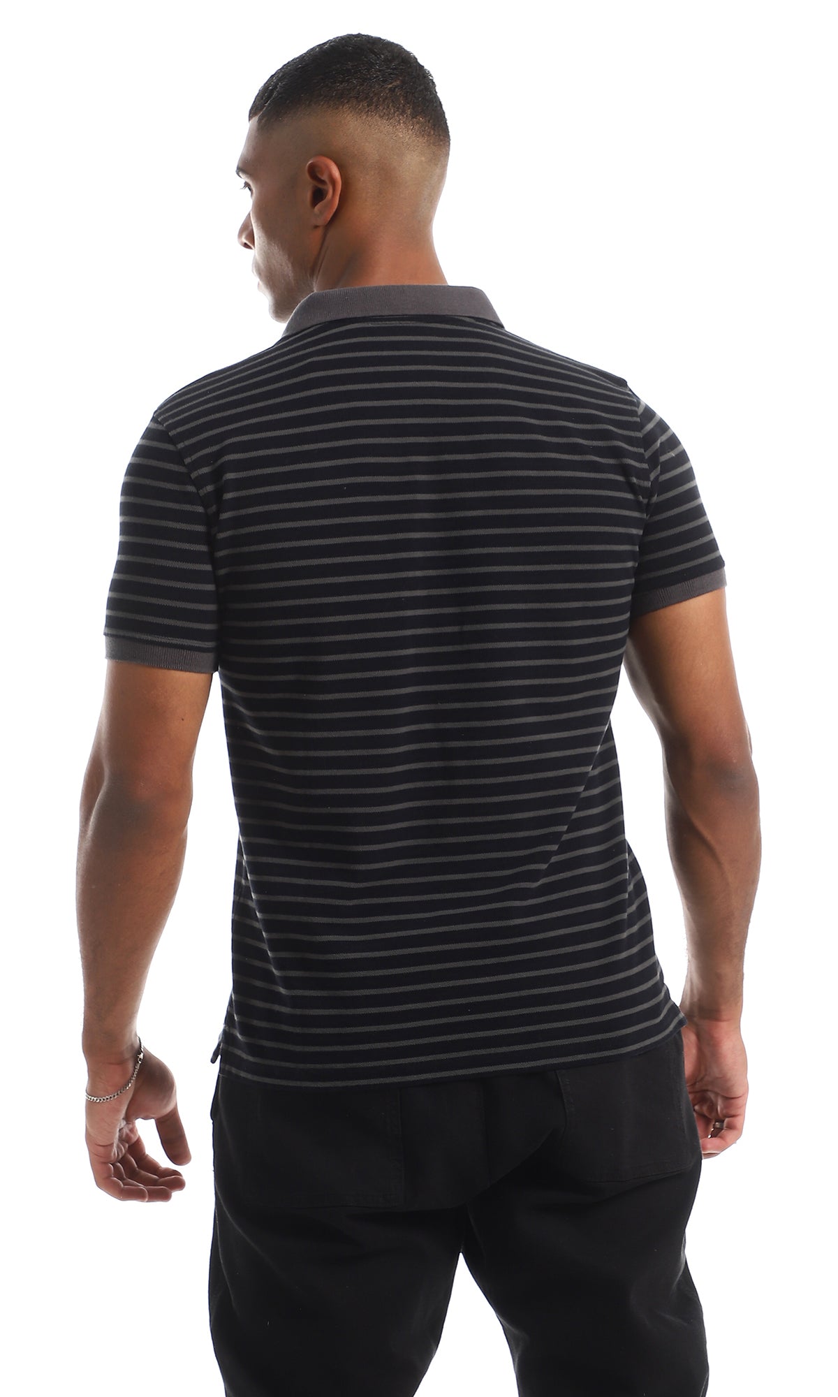 Midnight Horizon Pique Striped Polo - 97909