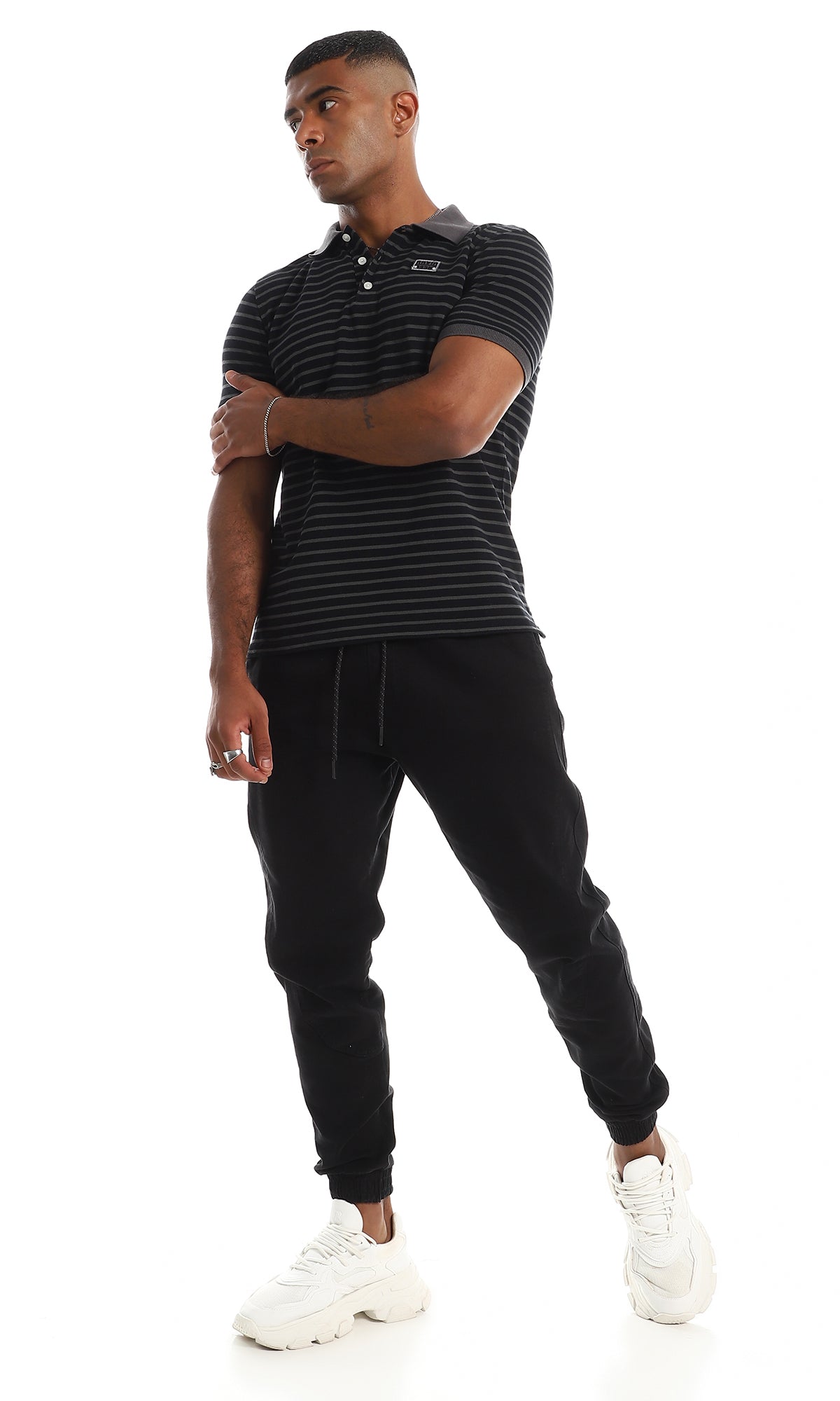 Midnight Horizon Pique Striped Polo - 97909