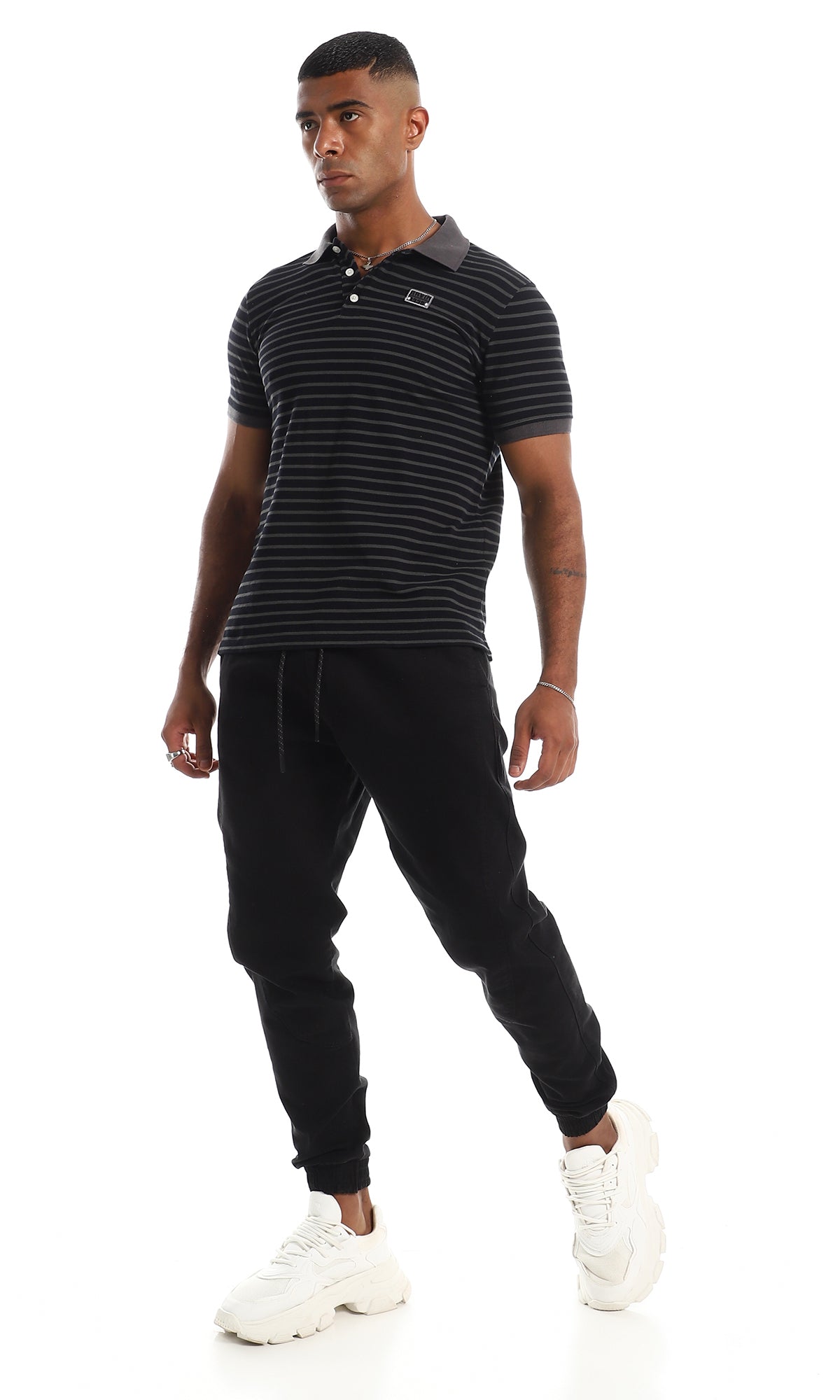 Midnight Horizon Pique Striped Polo - 97909
