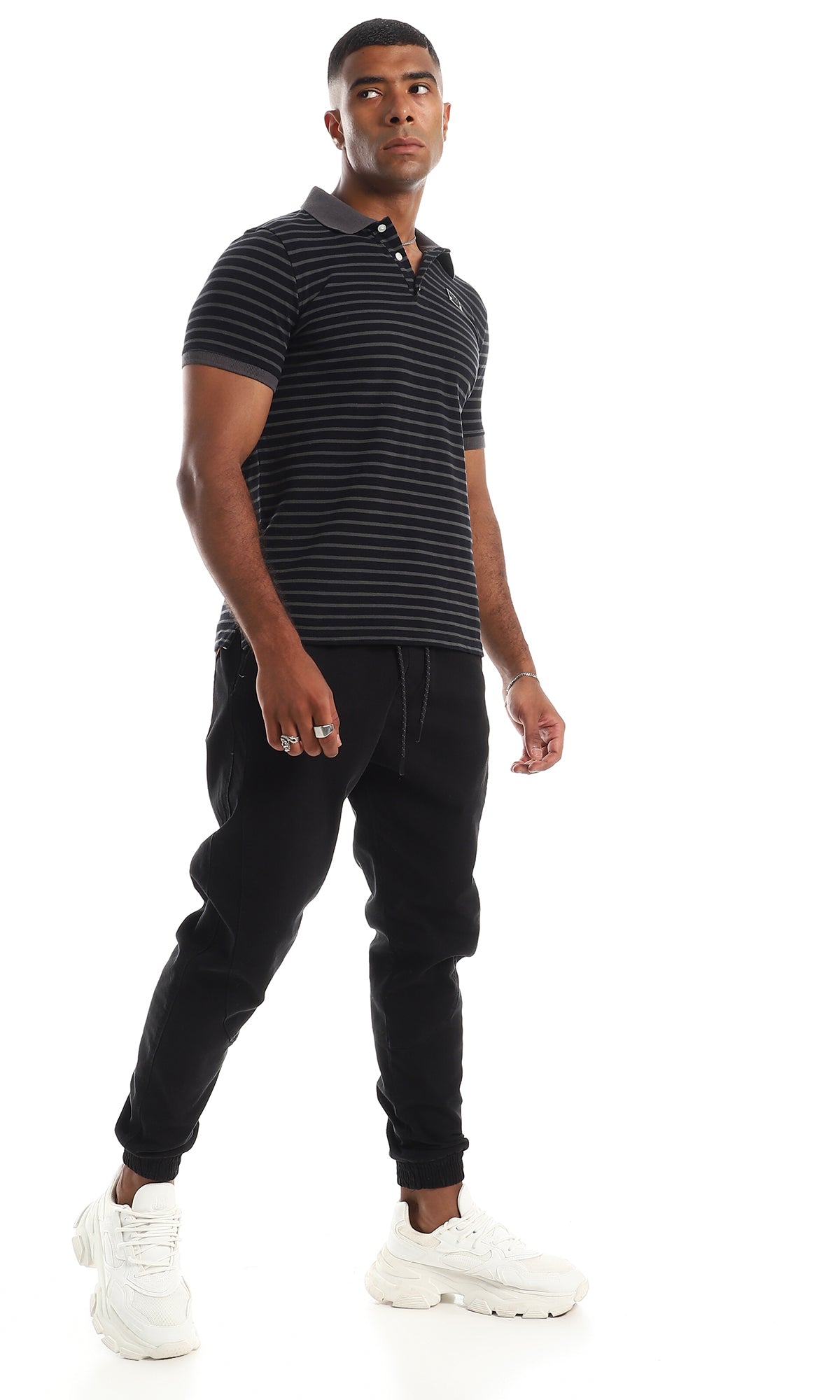 Midnight Horizon Pique Striped Polo - 97909