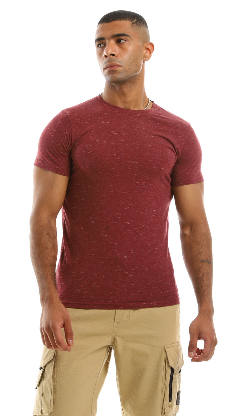 97929 Heather Dark Red Slip On Summer Tee