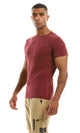 97929 Heather Dark Red Slip On Summer Tee