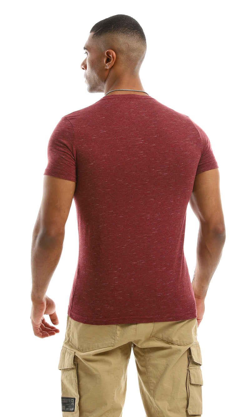 97929 Heather Dark Red Slip On Summer Tee