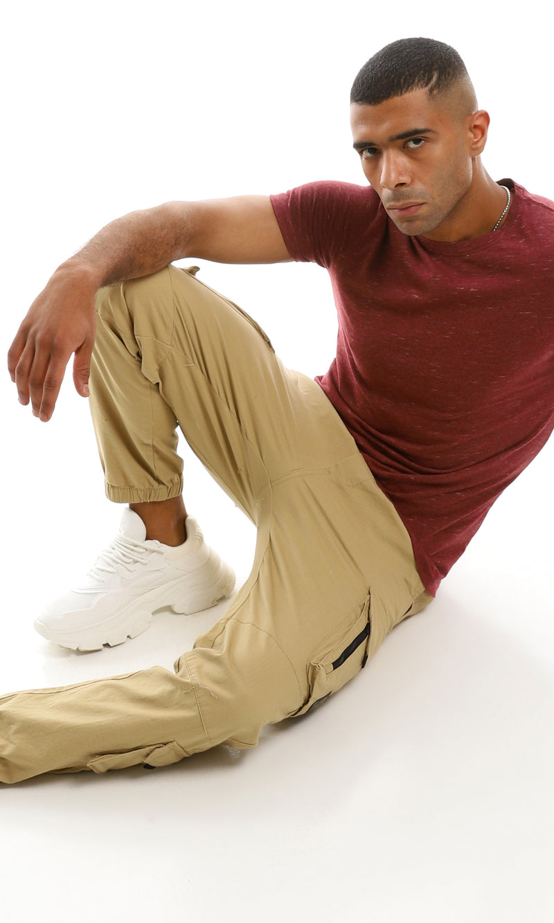 97929 Heather Dark Red Slip On Summer Tee