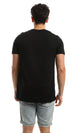 97932 Self Ribbed Slip On Casual Black Tee