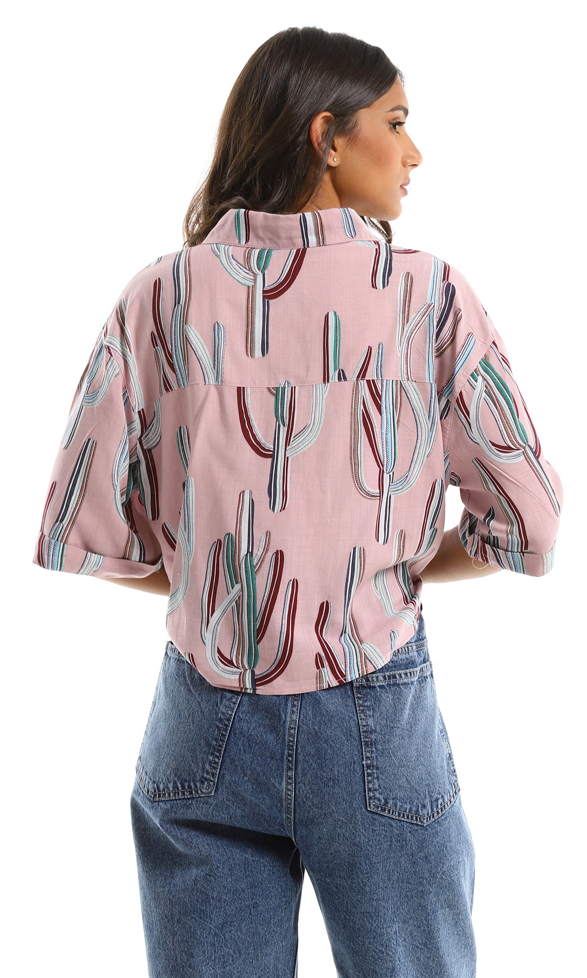 97976 Relaxed Fit Buttoned Shirt With Front Tie - Cashmere