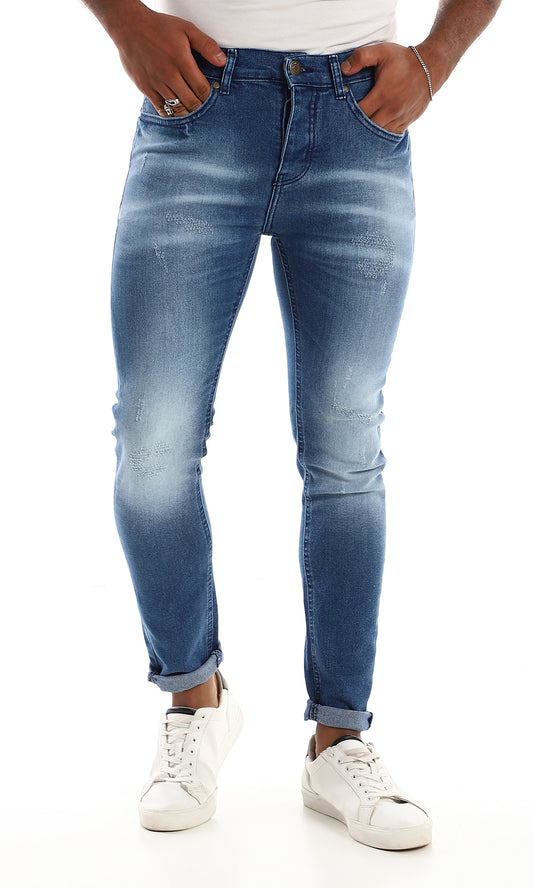 98200 Slim Fit Cotton Medium Wash Blue Jeans
