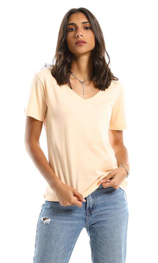 98295 Slip On Wide V-Neck Simon Basic Tee