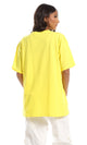 تي شيرت سادة قطن مريح أصفر