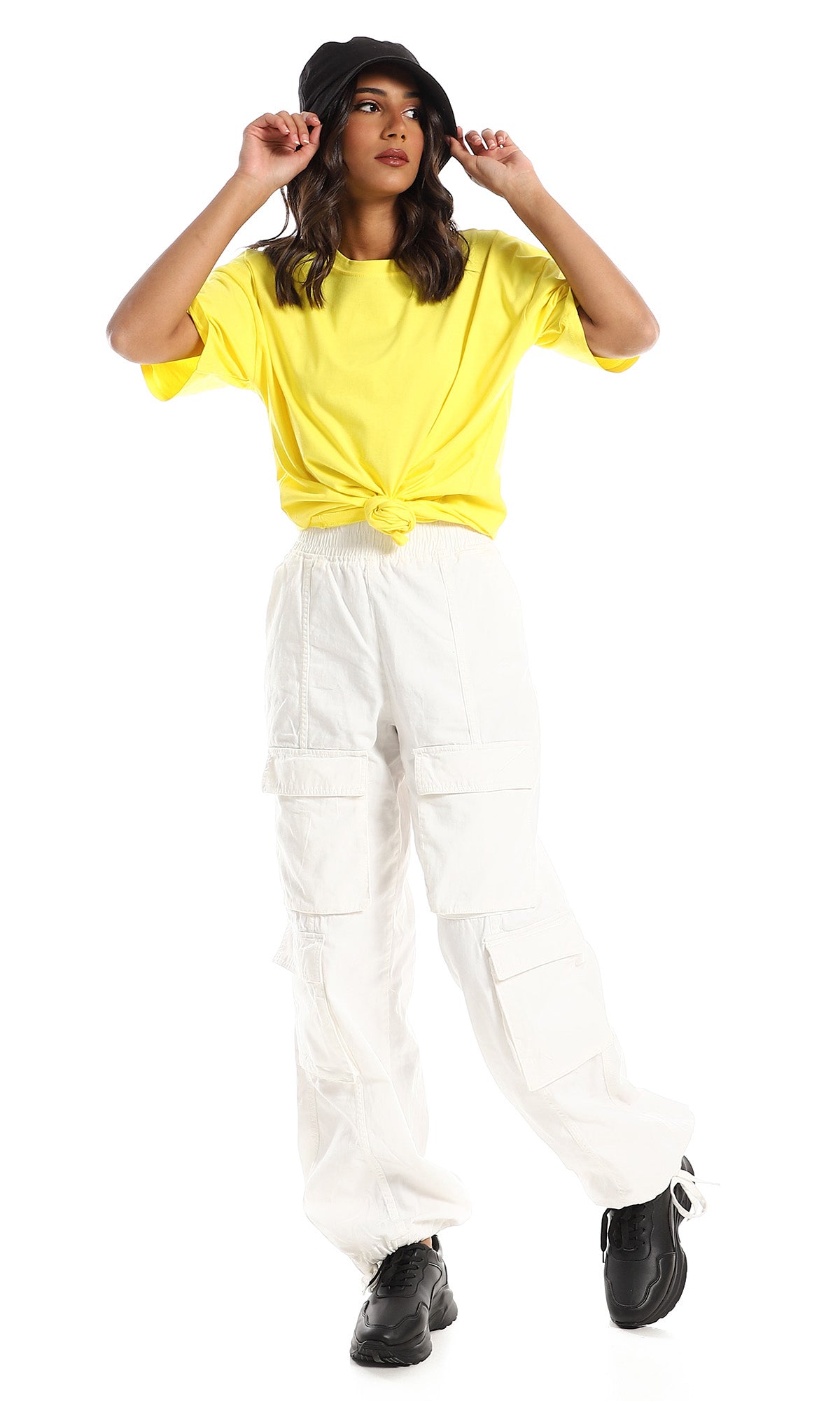 Sunny Citron Oversized Relaxed Fit Cotton T-Shirt - 98823