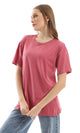 98826 Oversized Basic Solid Short Sleeves Tee - Dark Rose