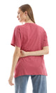 98826 Oversized Basic Solid Short Sleeves Tee - Dark Rose