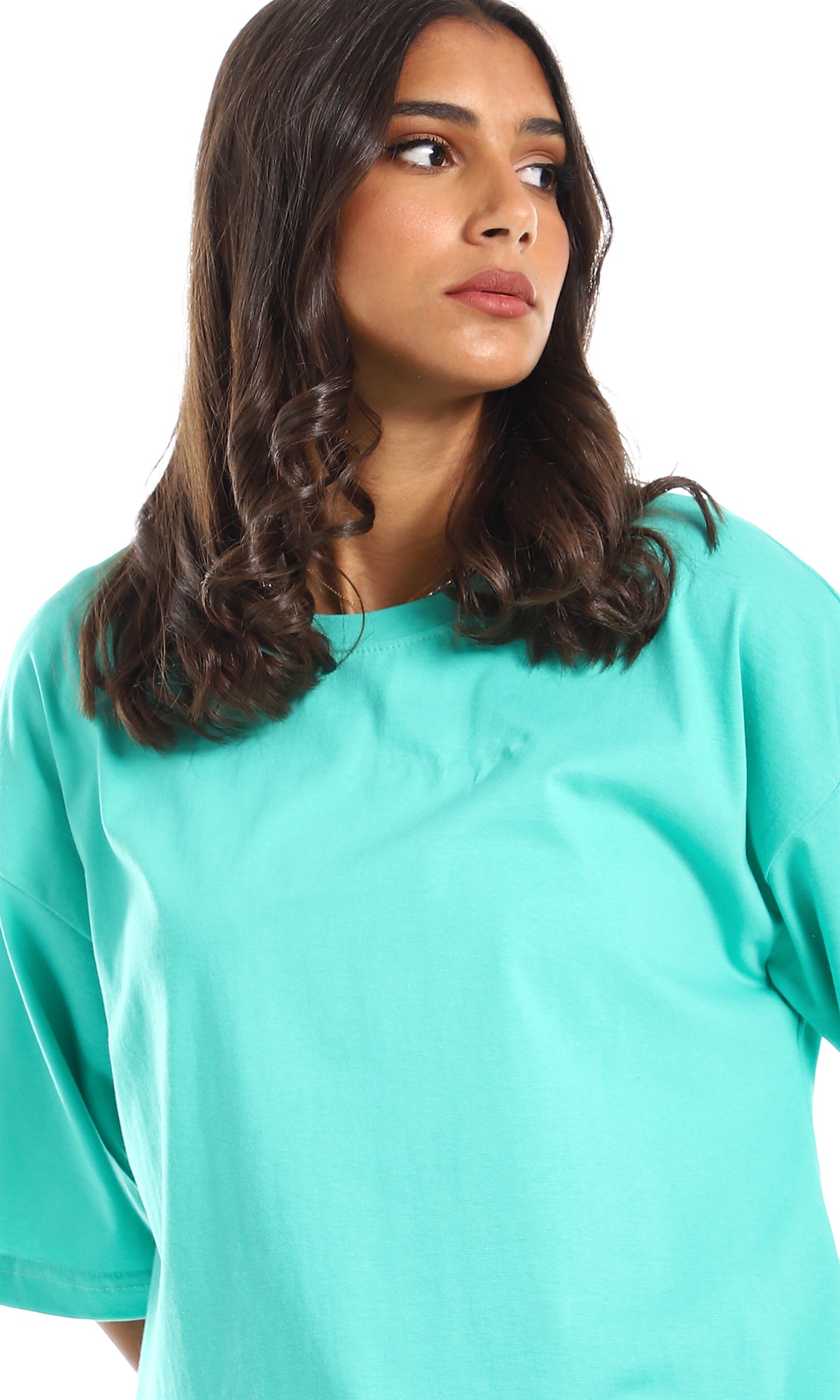 Mint Green Relaxed Oversized Cotton Tee - 98834