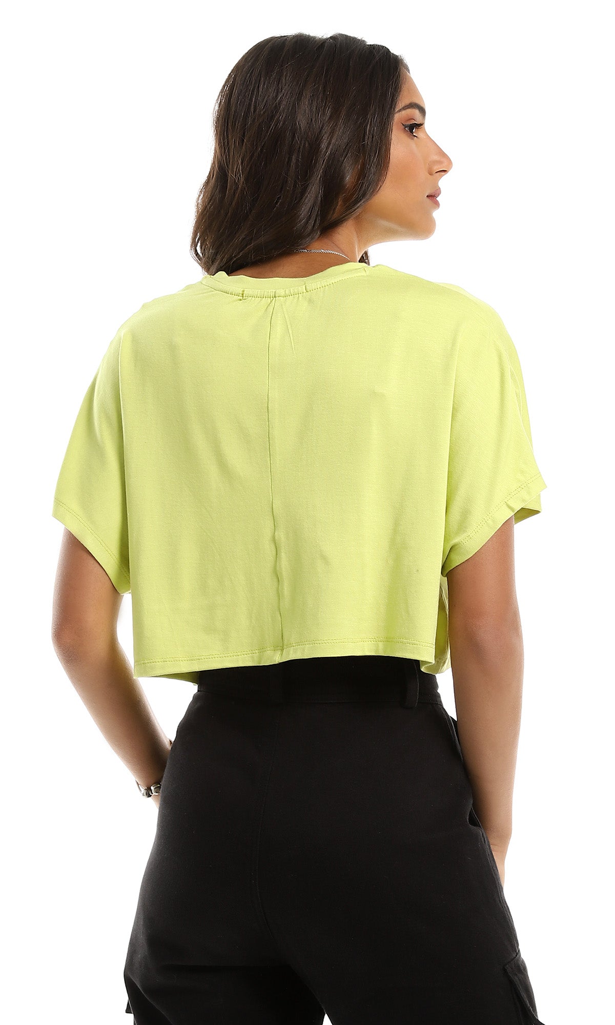 Lime Punch Relaxed Fit Cropped Tee - 98845