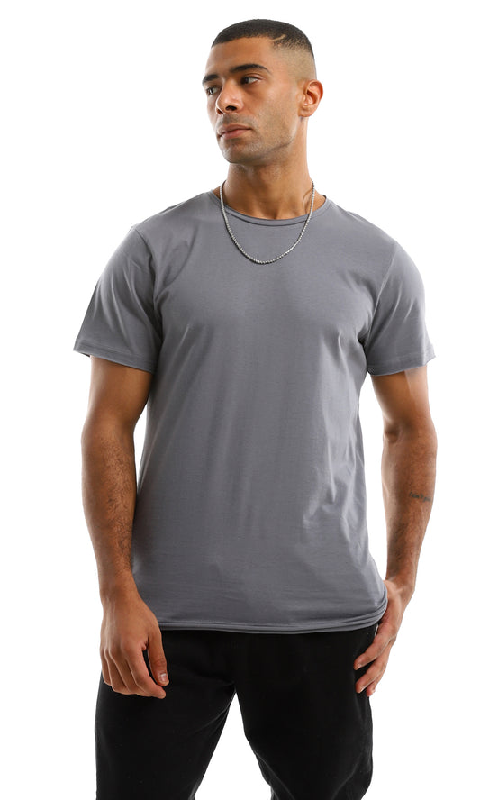 98911 Basic Round Neck Dark Grey T-Shirt