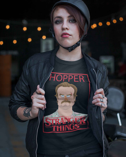 Hopper Stranger Things - Digital Graphics Basic T-shirt Black