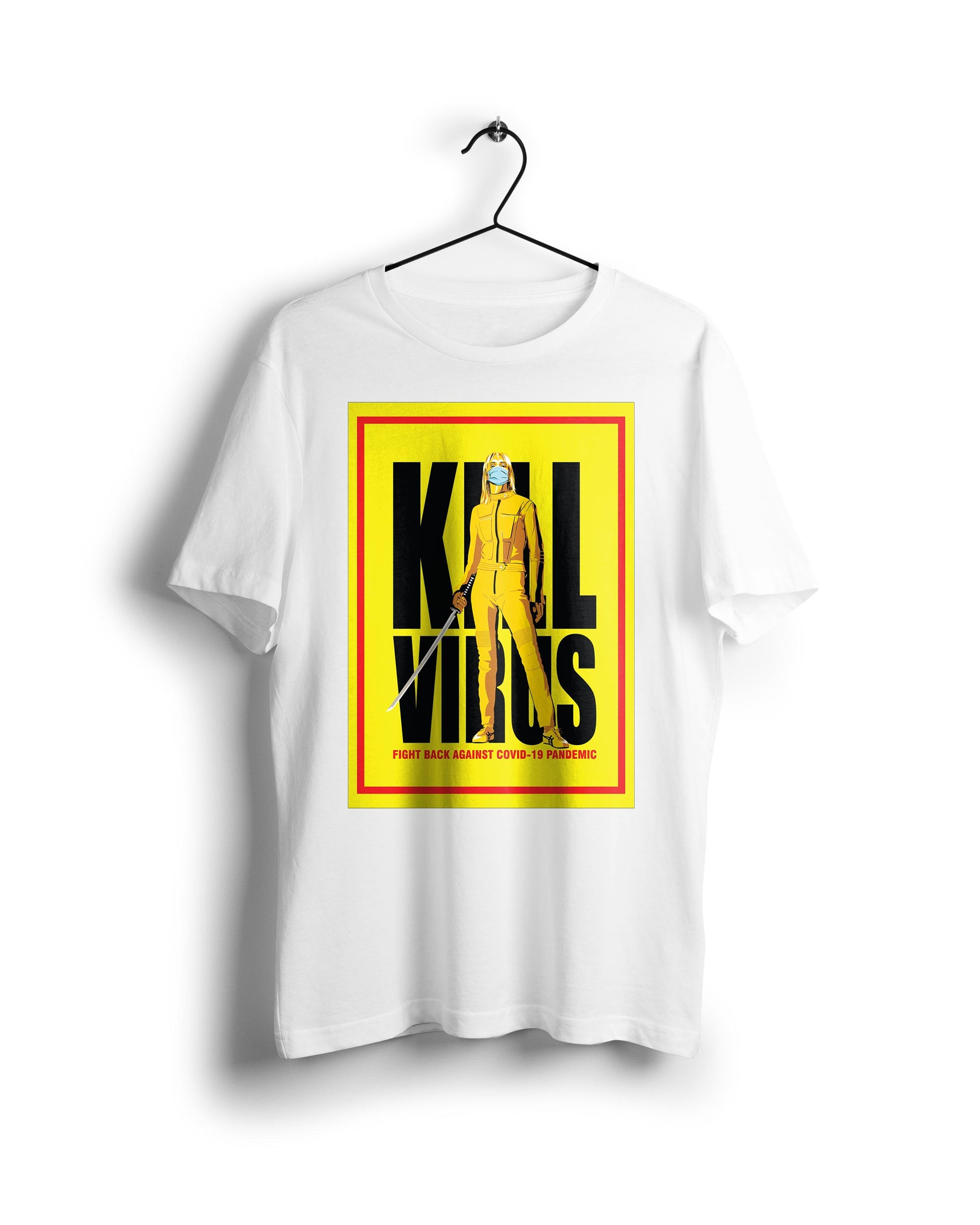 Kill Bill Kill Corona - Digital Graphics Basic T-shirt White - Ravin 