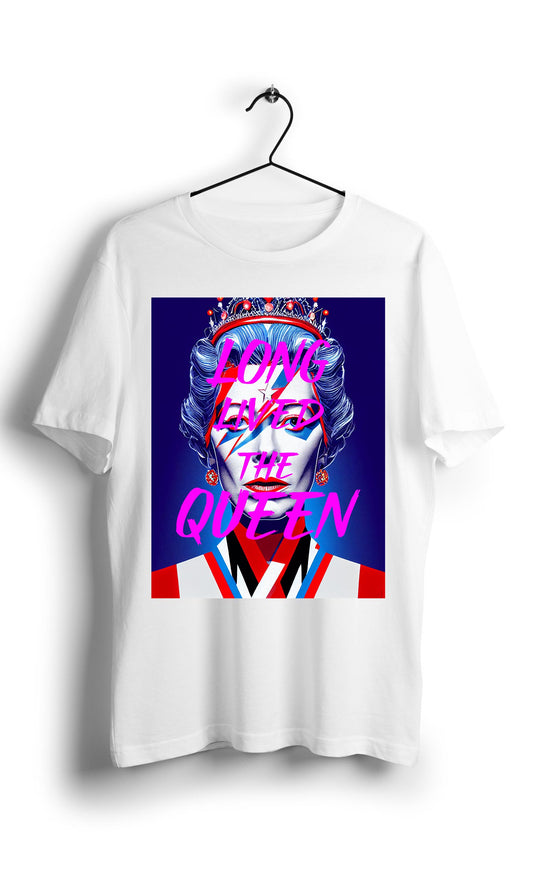Long Lived The Queen X David Bowie Art inspiration - Digital Graphics Basic T-shirt white