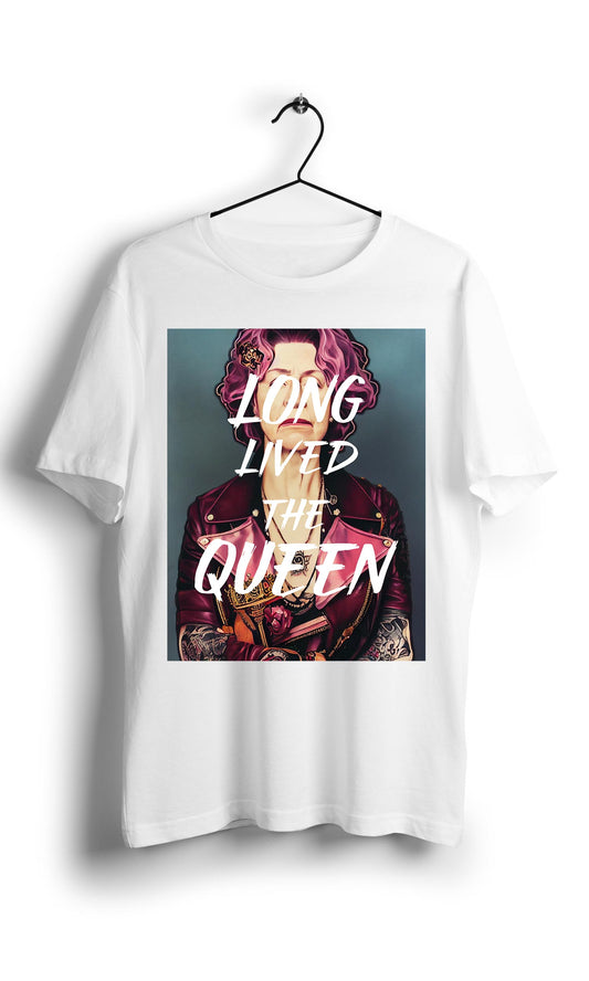 Long Lived The Queen X Rock n Roll - Digital Graphics Basic T-shirt white