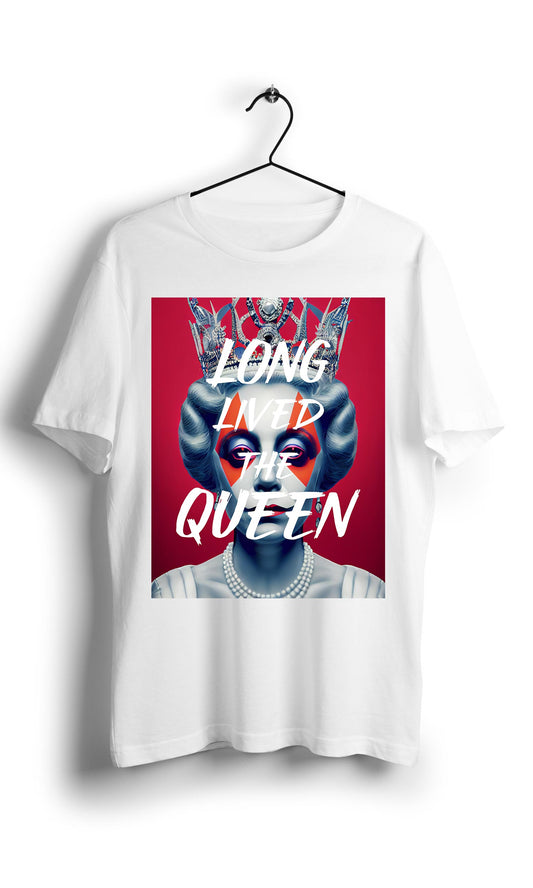 Long Lived The Queen David Bowie style - Digital Graphics Basic T-shirt white
