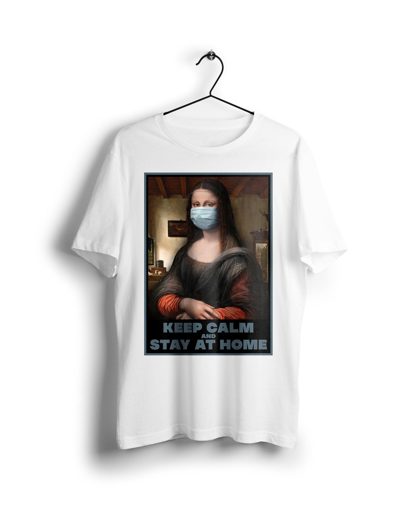 Mona Lisa knows how to fight corona  - Digital Graphics Basic T-shirt White - Ravin 