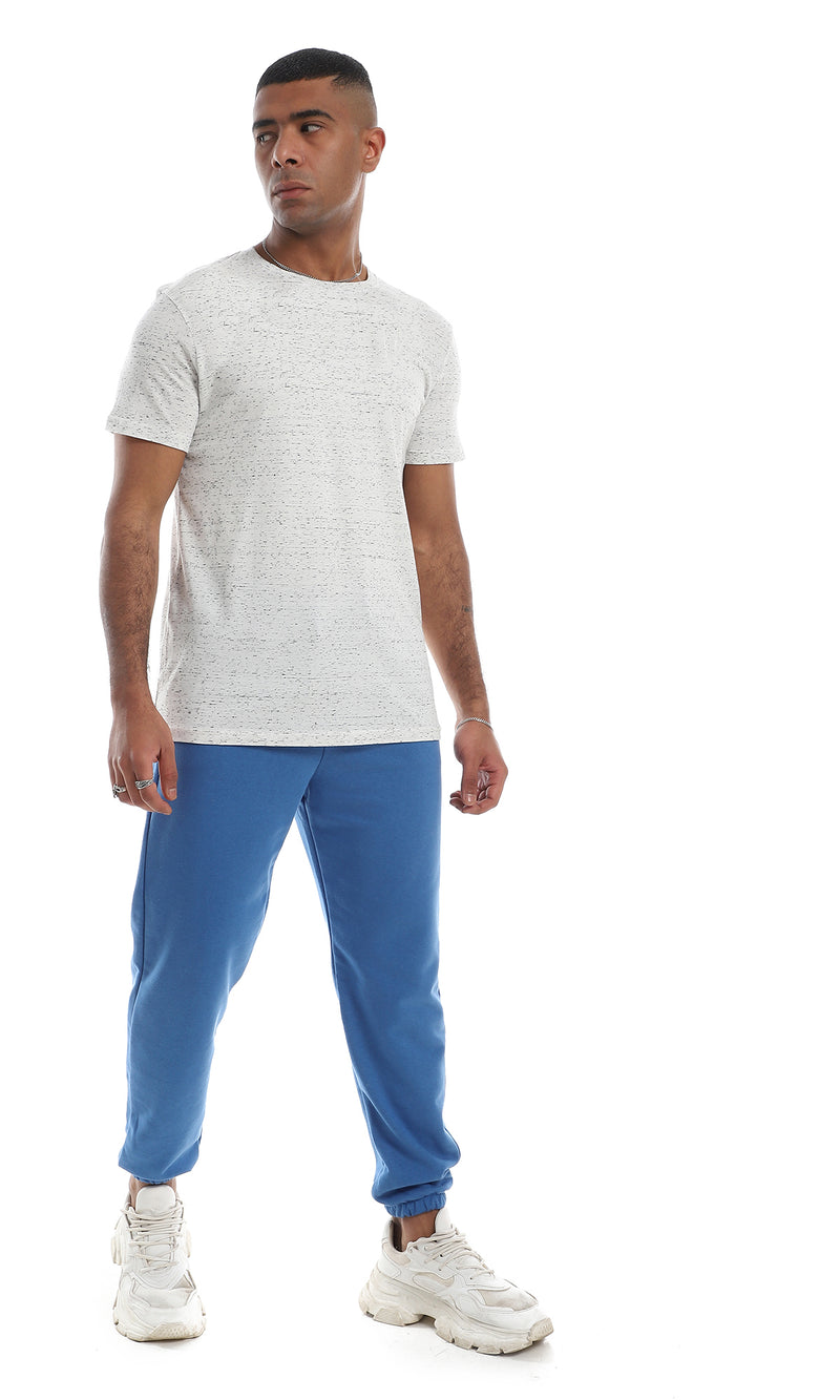 O164010 Short Sleeves Round Basic Heather Off White T-Shirt