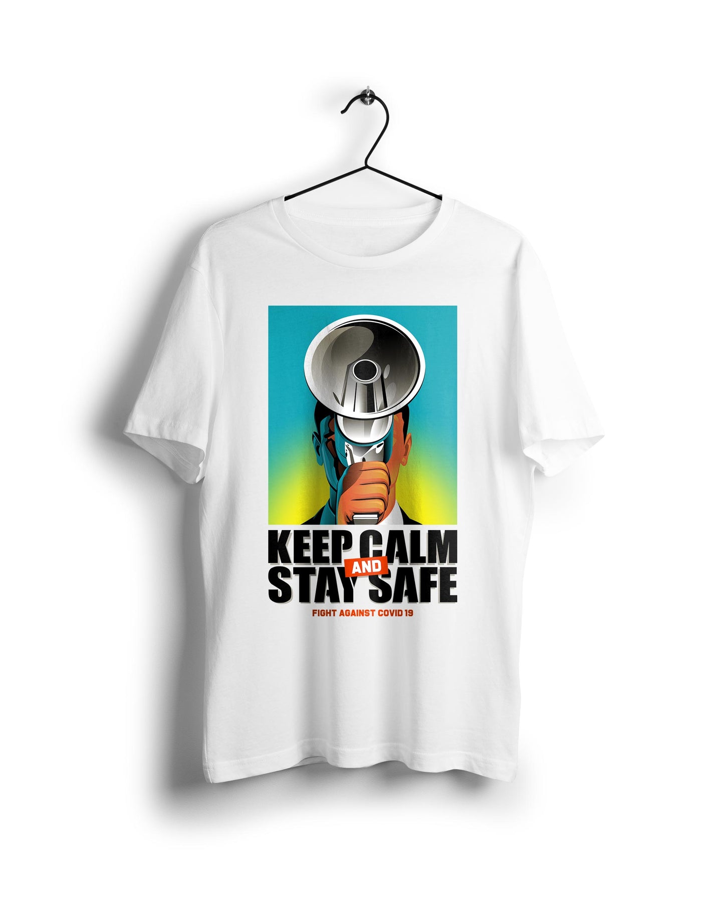 Peaky Blinder Keep Calm Stay Safe - Digital Graphics Basic T-shirt White - Ravin 