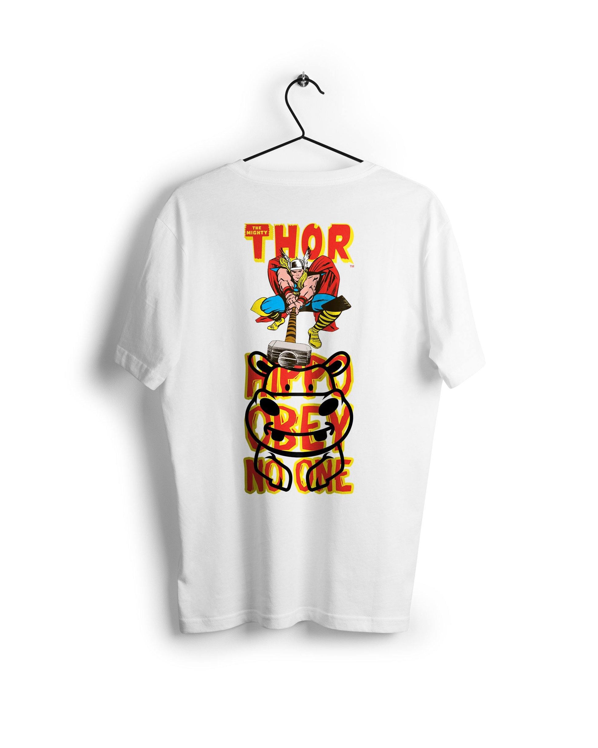Thor Marvel X A Ravin Hippo - Digital Graphics Basic T-shirt White - Ravin 