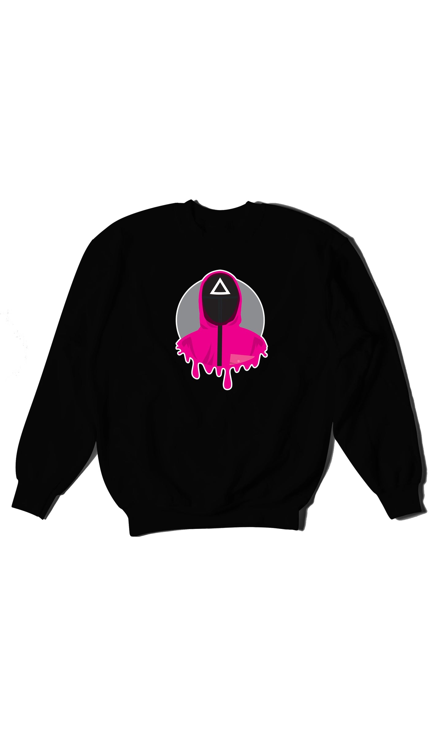 Squid Game Triangle Masked Soldier - Digital Graphics Basic Sweat Shirt Black