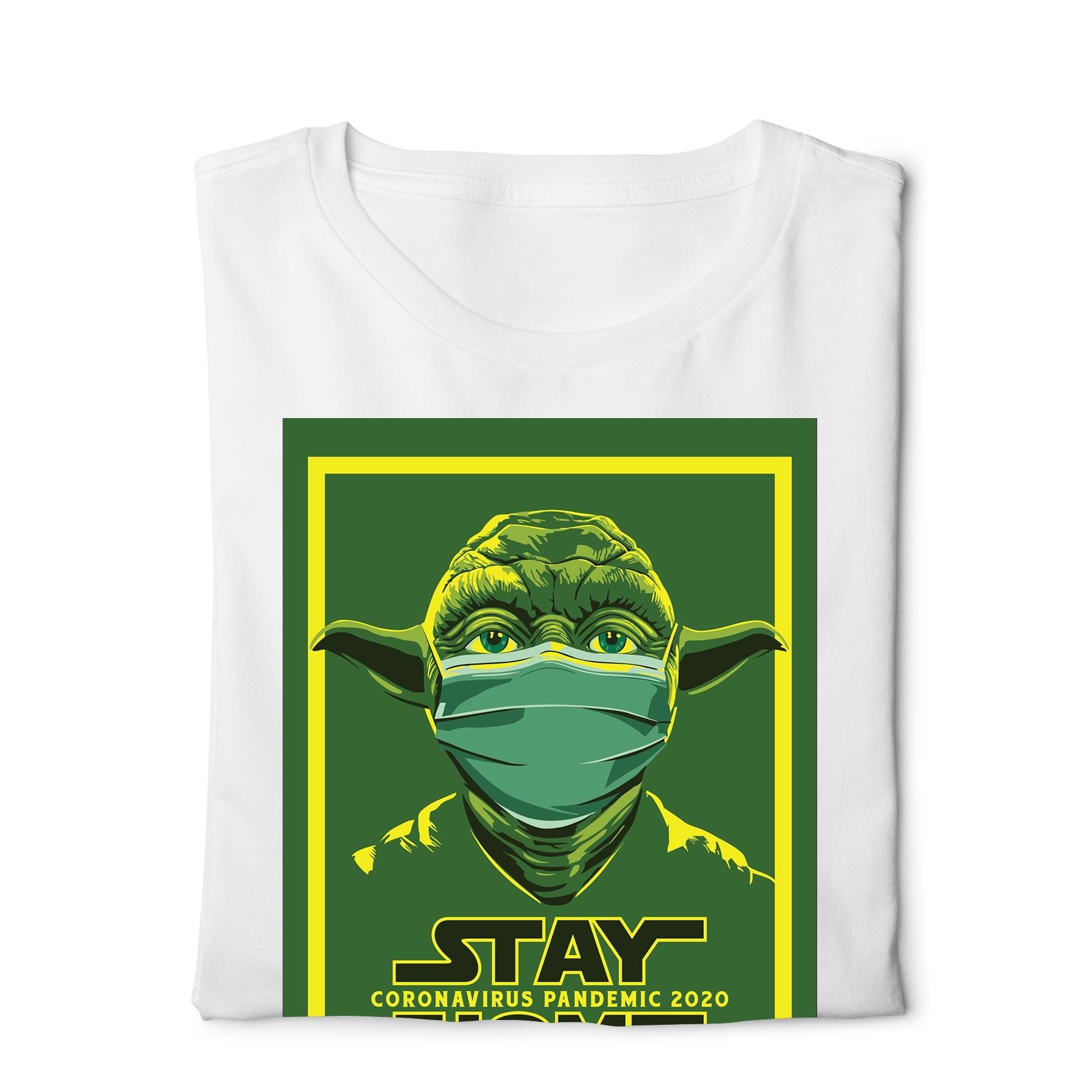 Home Stay Yoda Star wars - Digital Graphics Basic T-shirt White - Ravin 