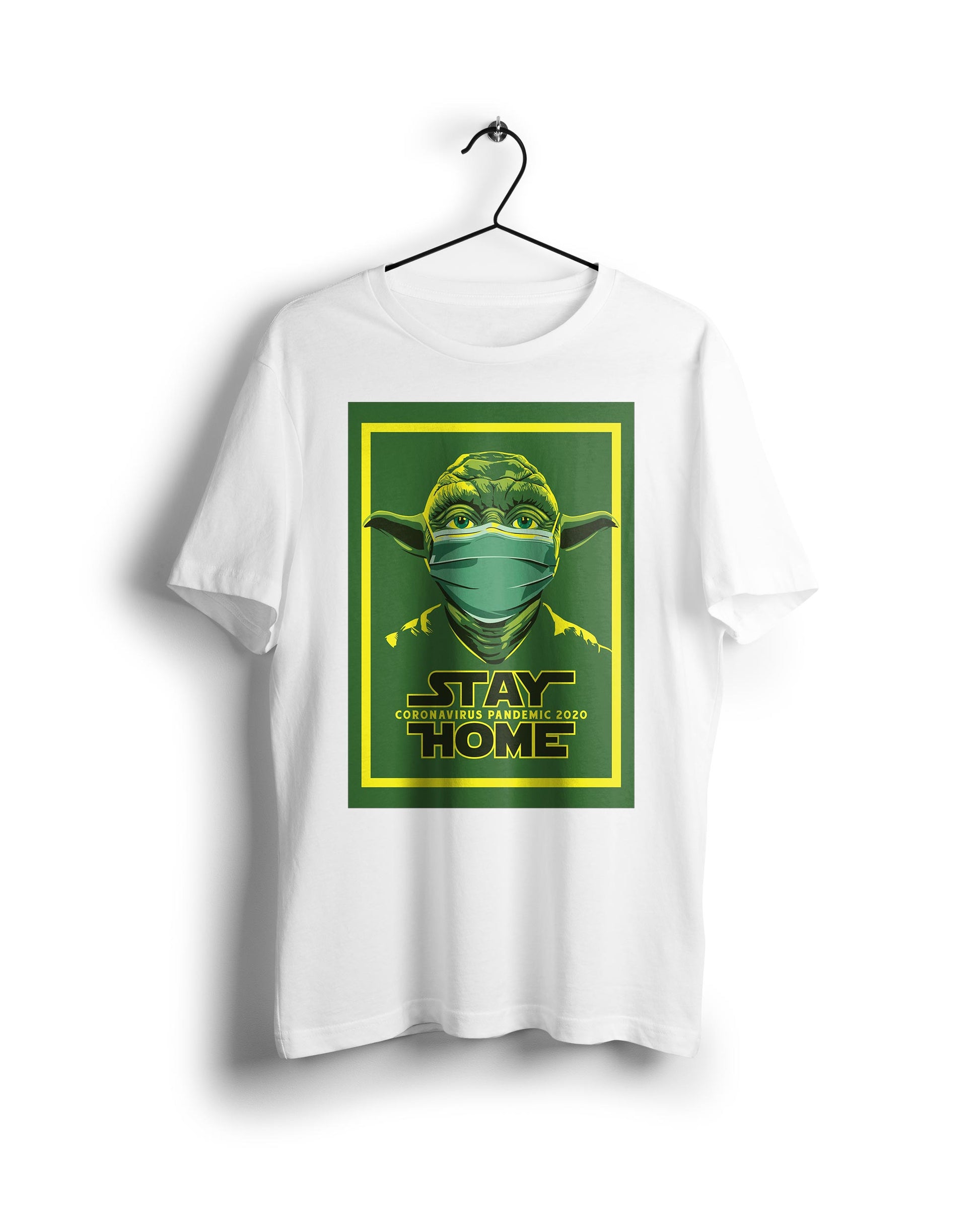 Home Stay Yoda Star wars - Digital Graphics Basic T-shirt White - Ravin 