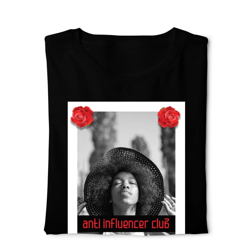 Anti Influencer club Girls- Digital Graphics Basic T-shirt Black - POD