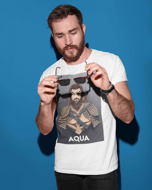 Aquaman -Digital Graphics Basic T-shirt White - NAV