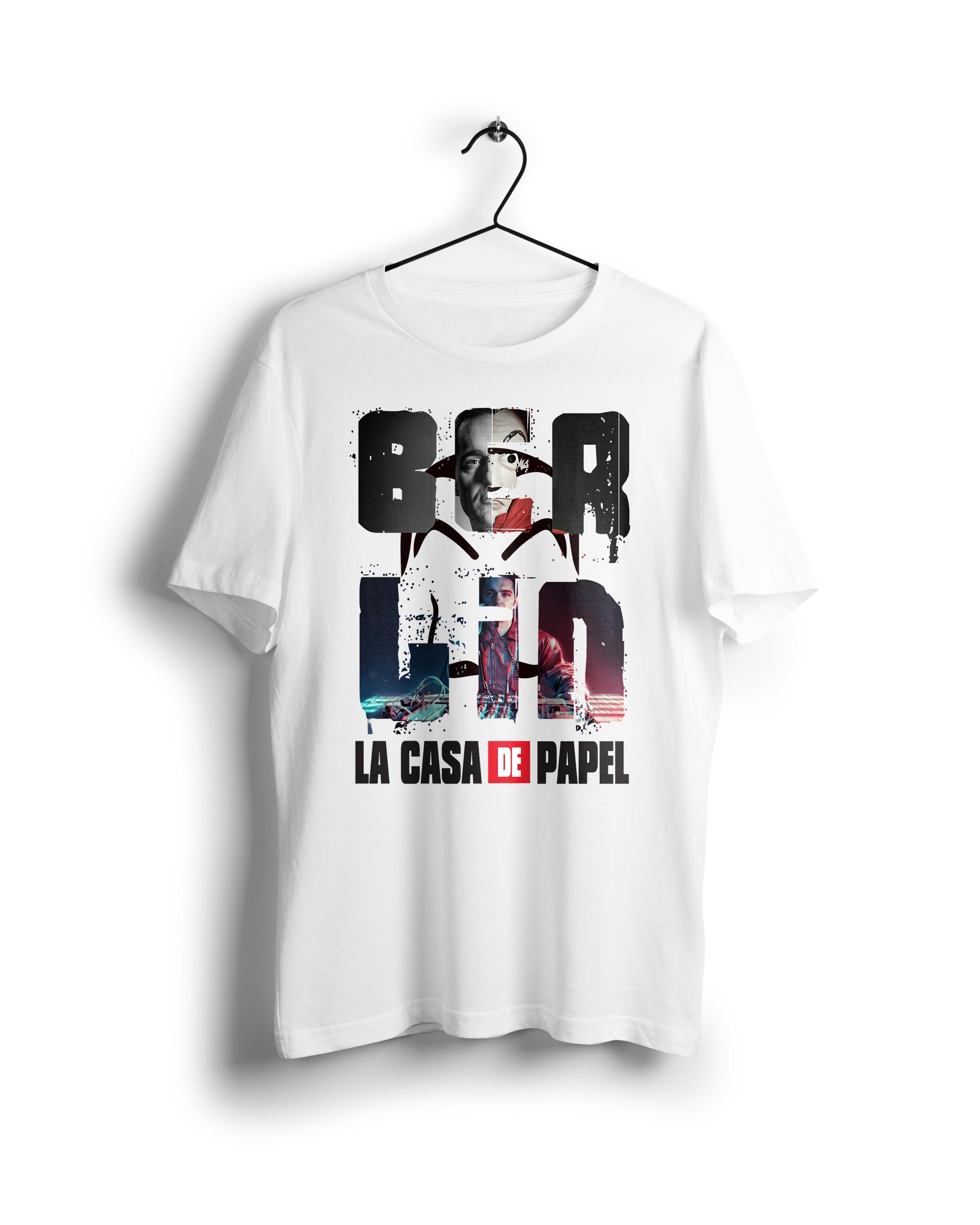 Berlin La Casa De Papel - Digital Graphics Basic T-shirt White - Ravin 