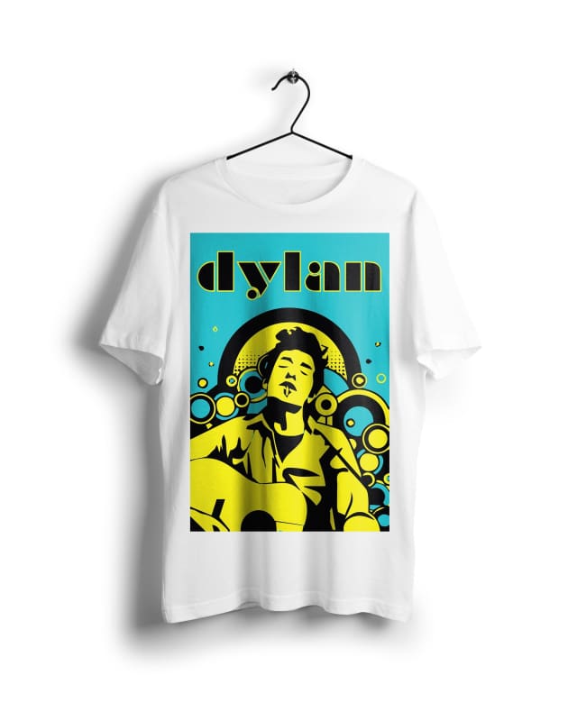 Bob Dylan - Digital Graphics Basic T-shirt White - POD