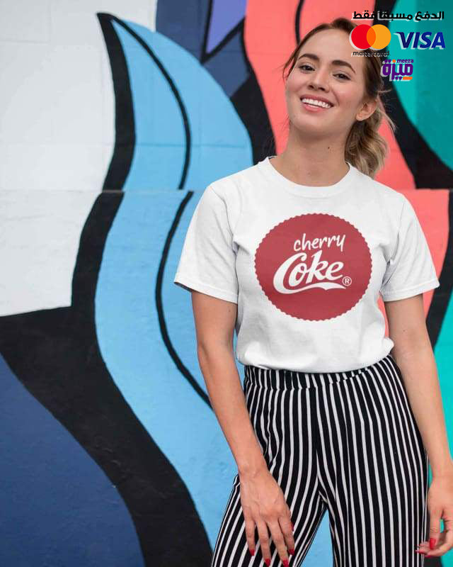 Cherry Coke - Digital Graphics Basic T-shirt White