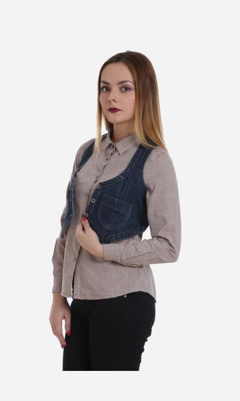 Denim Vest Blue - women vests & cardigans