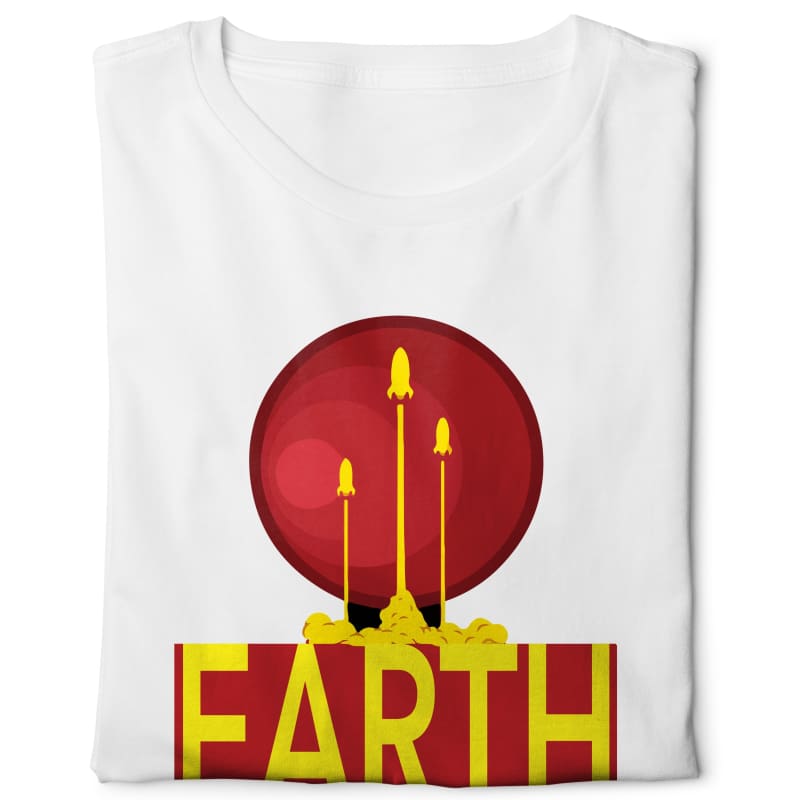 Earth New Home For Aliens - Digital Graphics Basic T-shirt White - NAV