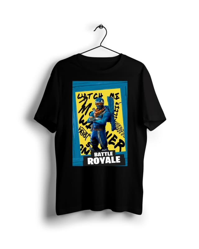Fortnite blue- Digital Graphics Basic T-shirt black - NAV