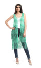 Fringes Crochet Solid Vest - Light Green - women vests & cardigans
